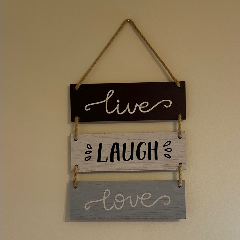 Live Laugh Love Wall Hanging Decor - Brown, Black, Gray